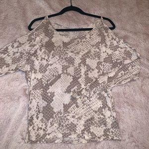 Snakeskin cut out shoulder top